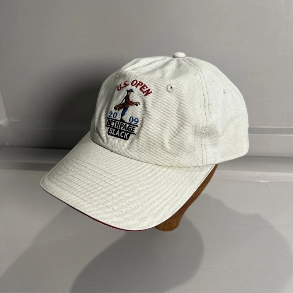 2009 US Open Bethpage Black Golf Hat USGA Member Cap Beige Adjustable PGA Major - Picture 3 of 8